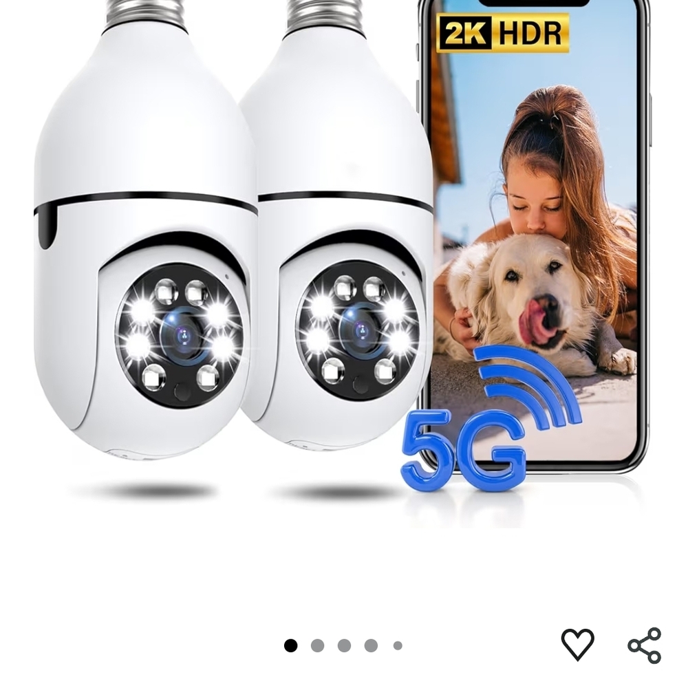 2K HDR WiFi Security Camera Bulb - White
